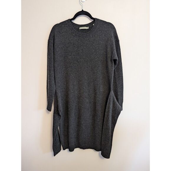 Vince Gray Cashmere Wool Blend Tie Waist Sweater Casual Dress - Picture 4 of 7